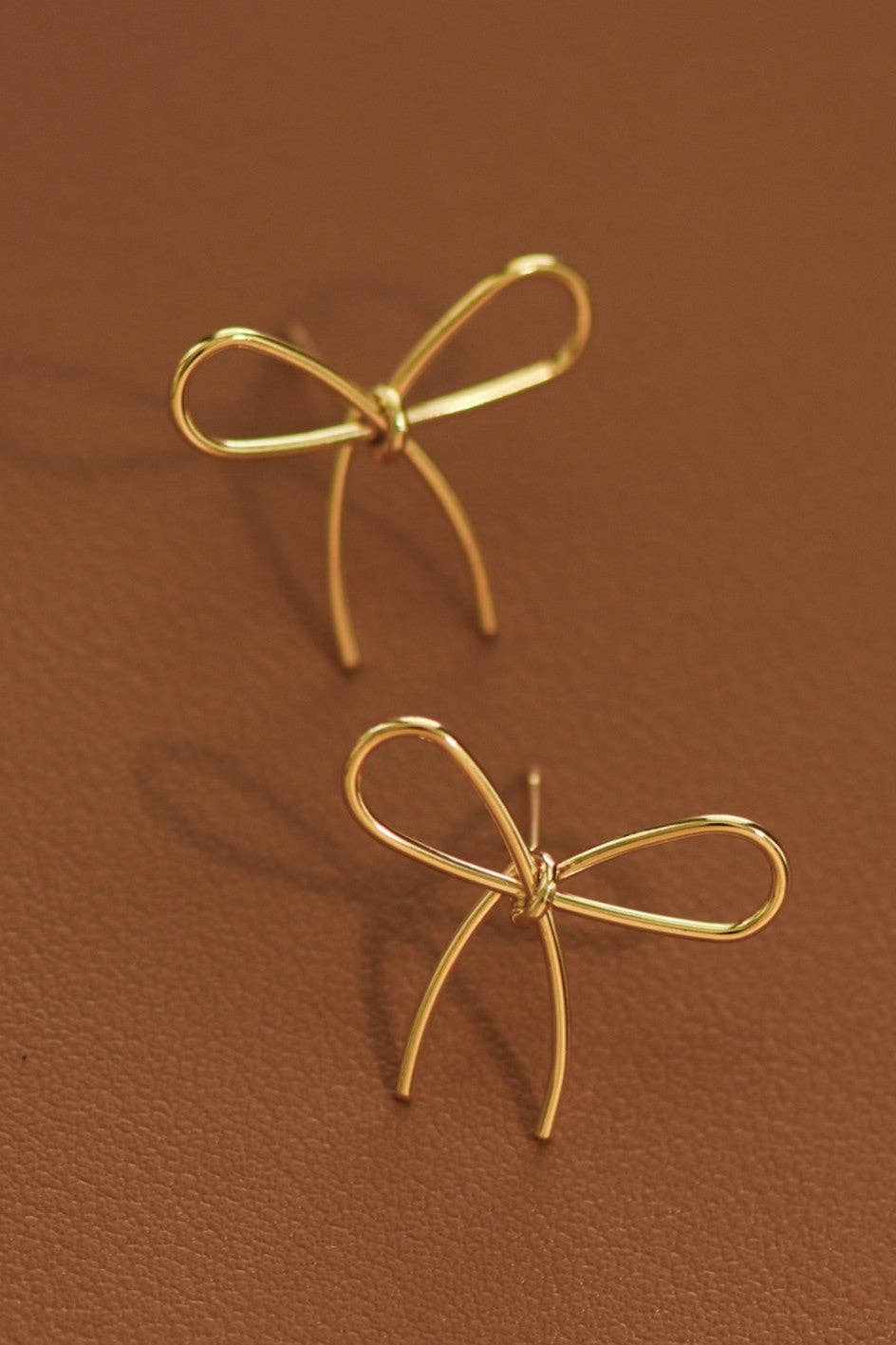 Trendy Gold Bow Knot Stud Earrings