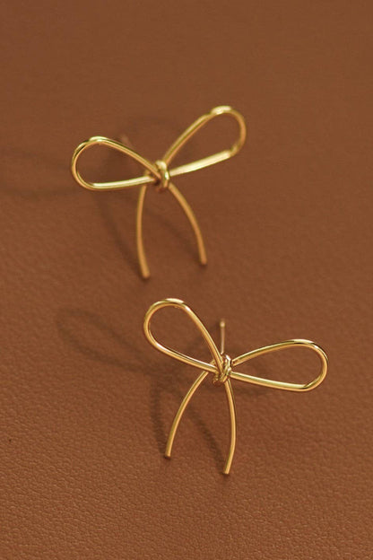 Trendy Gold Bow Knot Stud Earrings