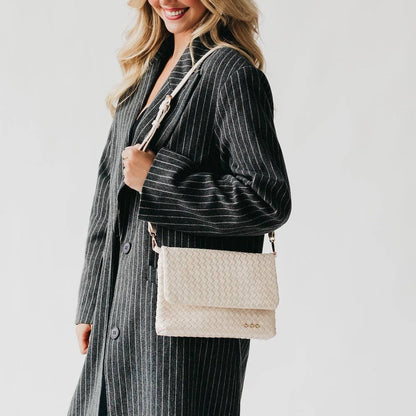 Wrenlee Woven Flap Crossbody - Cream