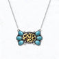 Western Turquoise & Leopard Statement Necklace