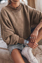 Women's Acid Washed Crewneck Sweatshirt - Brown