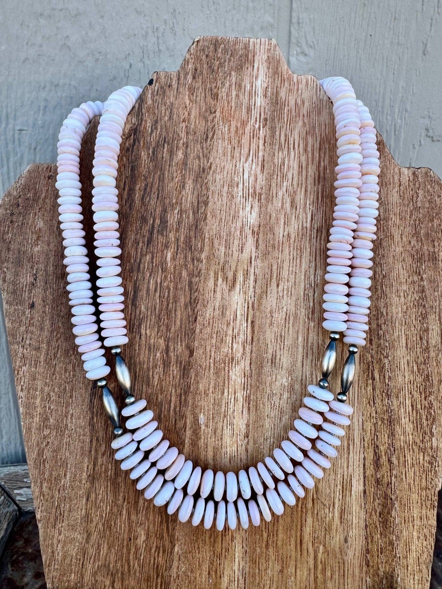 Western Pink Conch Necklace/Navajo Pearl Necklace/Boho