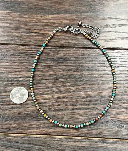 Round Gemstone and Bead Necklace
