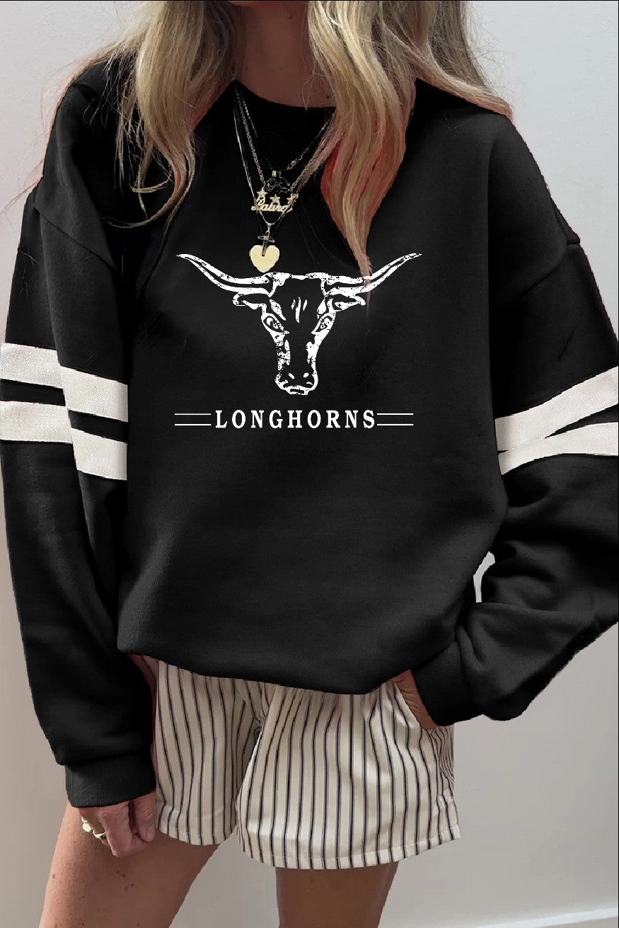 Women's Varsity Stripe Oversize Sweatshirt - Longhorn