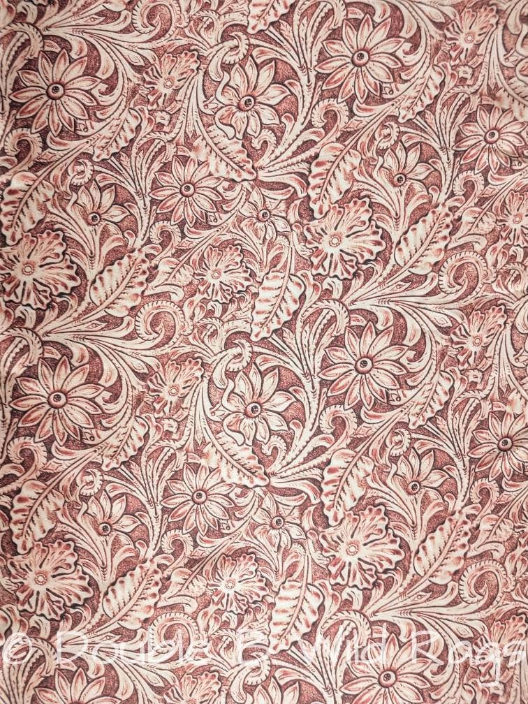Floral Tooled Leather Neck Scarf