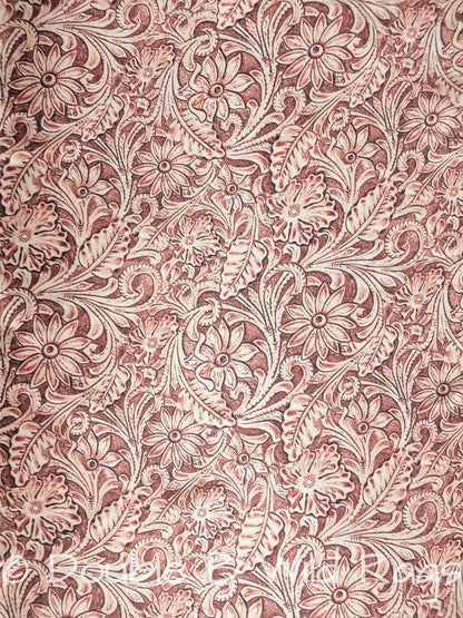 Floral Tooled Leather Neck Scarf