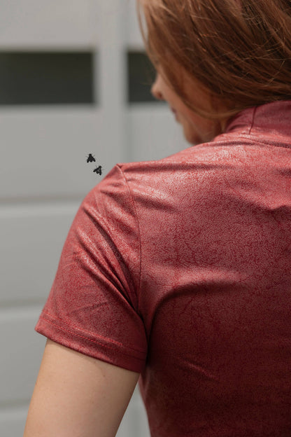 Women's 2FlyCo Leather Feelz Top - Burgundy