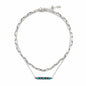 Turquoise Western Bar Layered Necklace - Silver