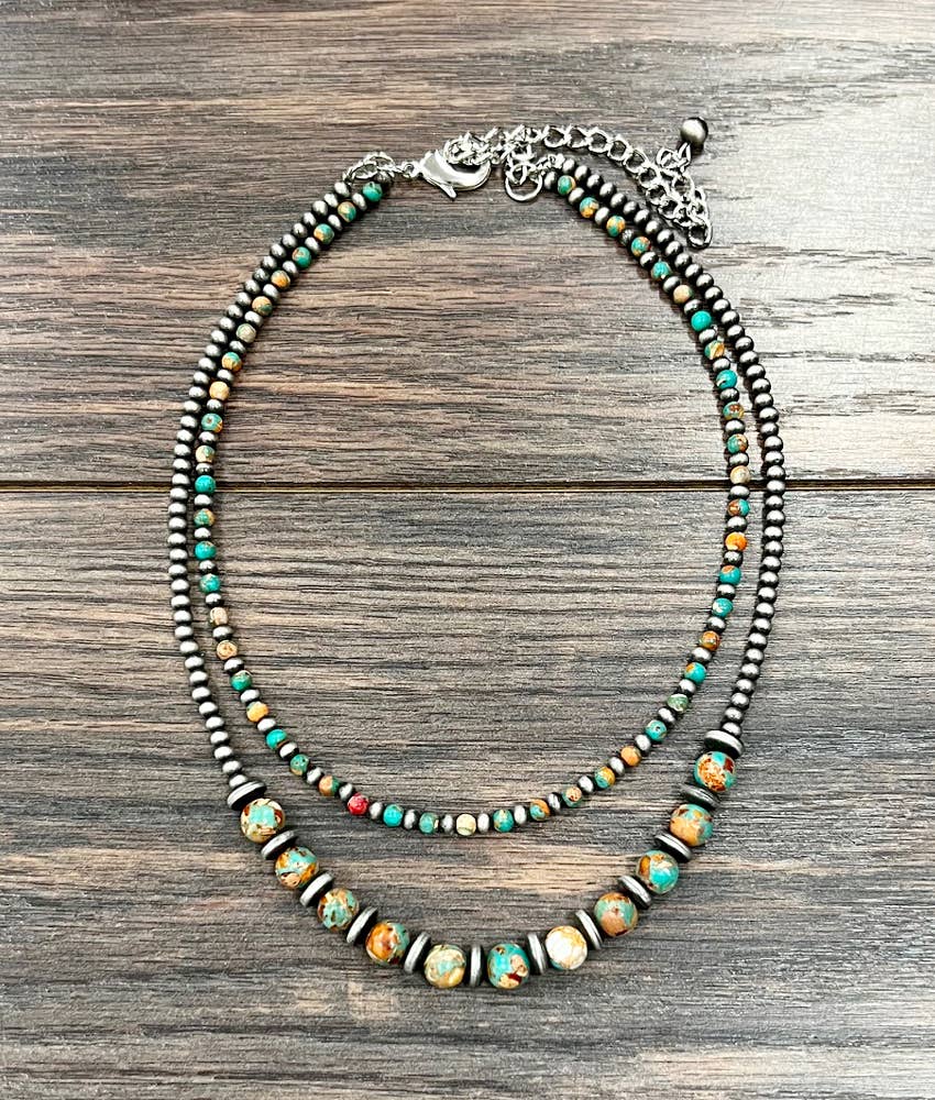 Western Gemstone 2-strand Necklace
