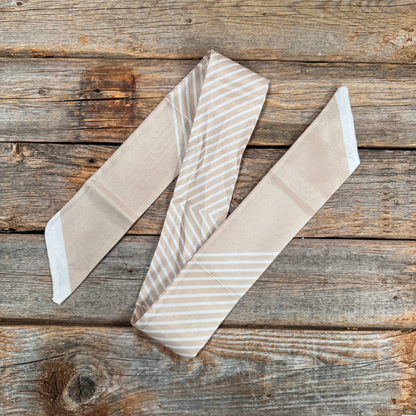 Tan and Cream Skinny Mini Wild Rag Scarf