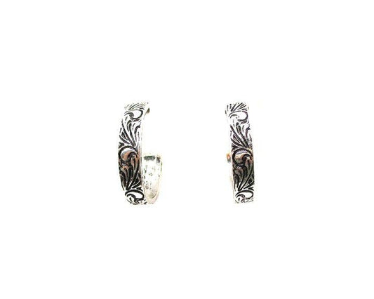 Western Engraved Hoop Earring