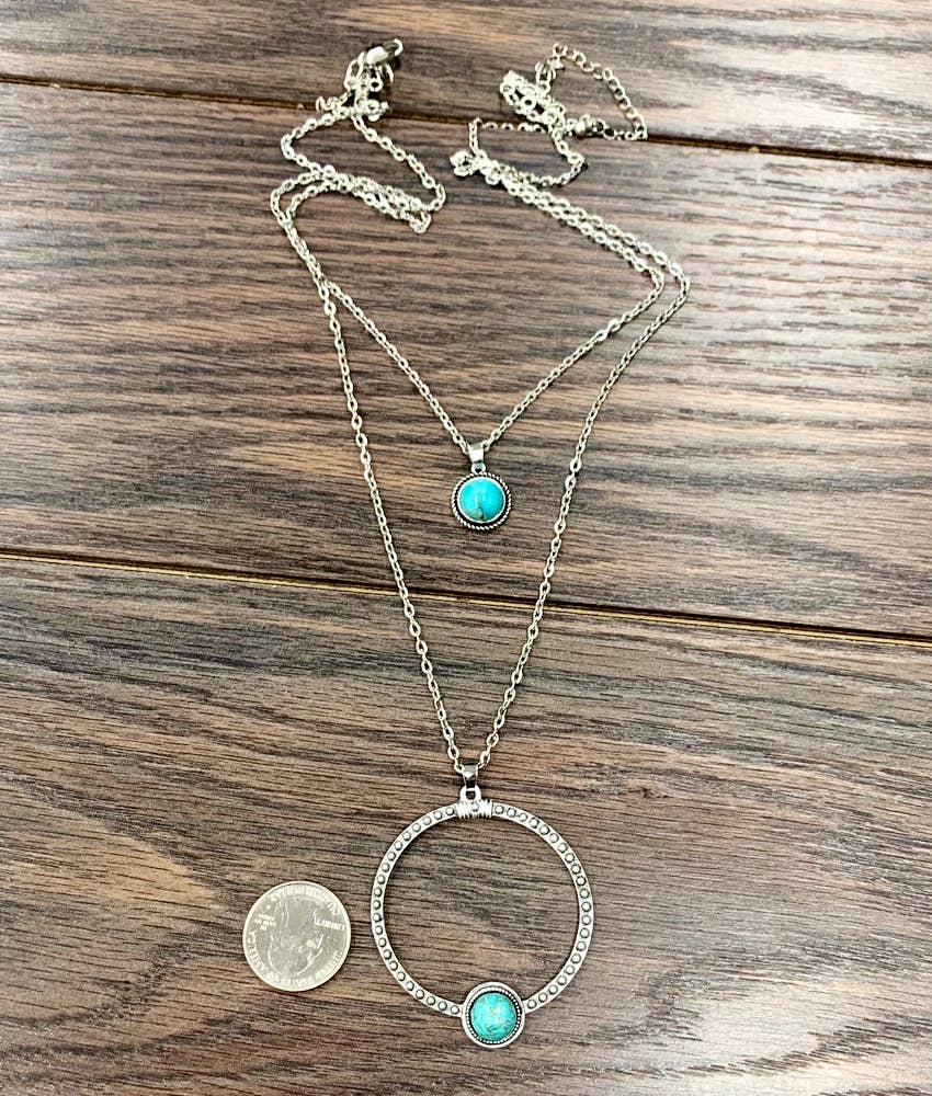Boho Concho Turquoise Necklace