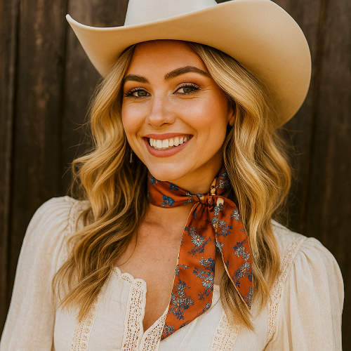 Brown and Tan Skinny Mini Wild Rag Scarf