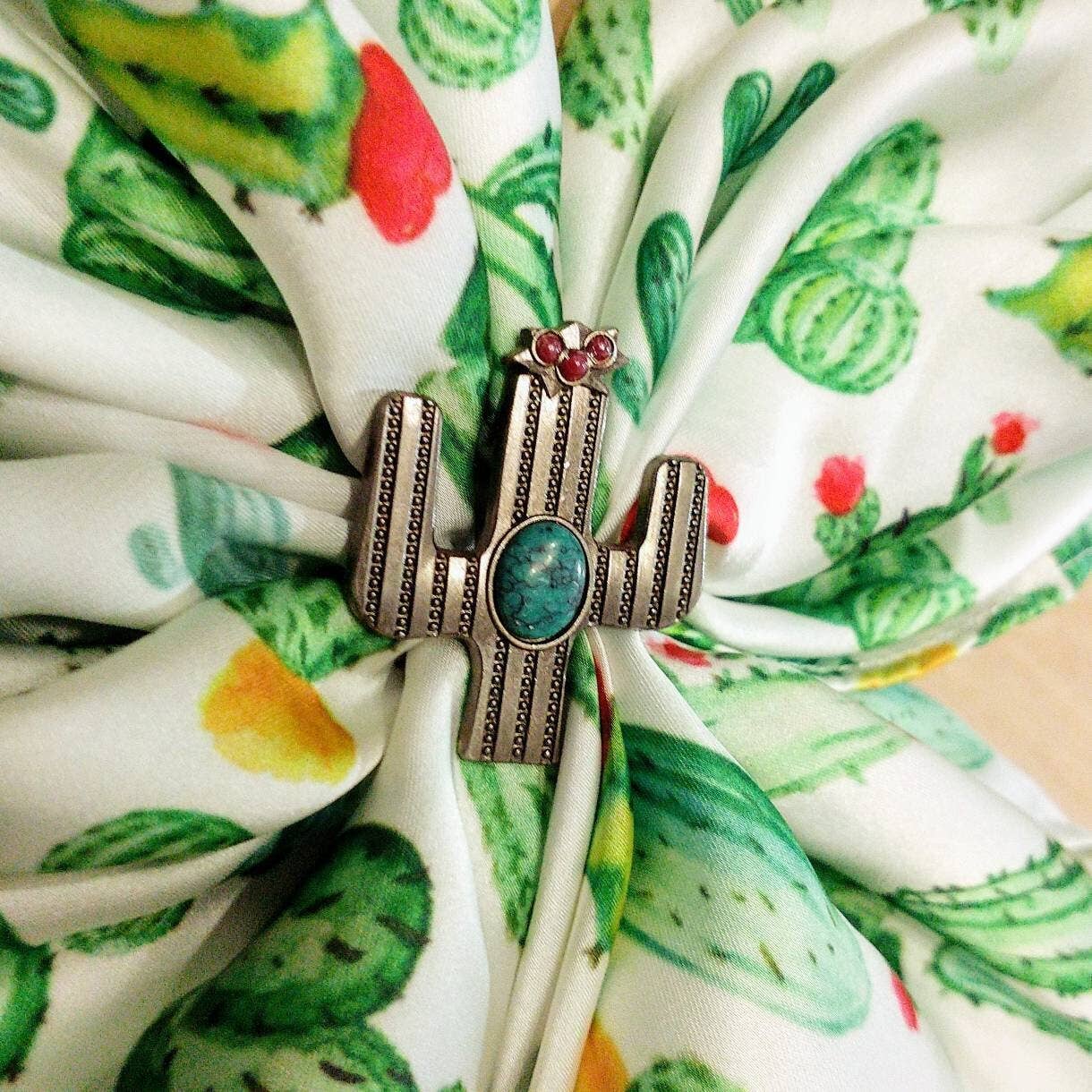 Cactus Silhouette Scarf Slide