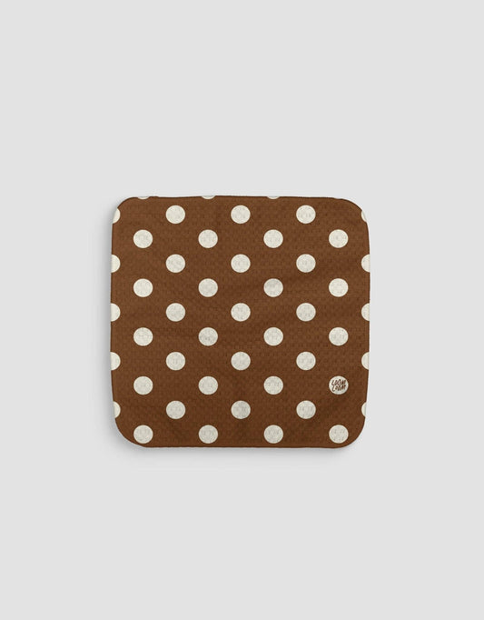 Brown Tan Polka Dot Dishcloth