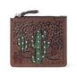 Cactus Hand Tooled Leather Card Holder