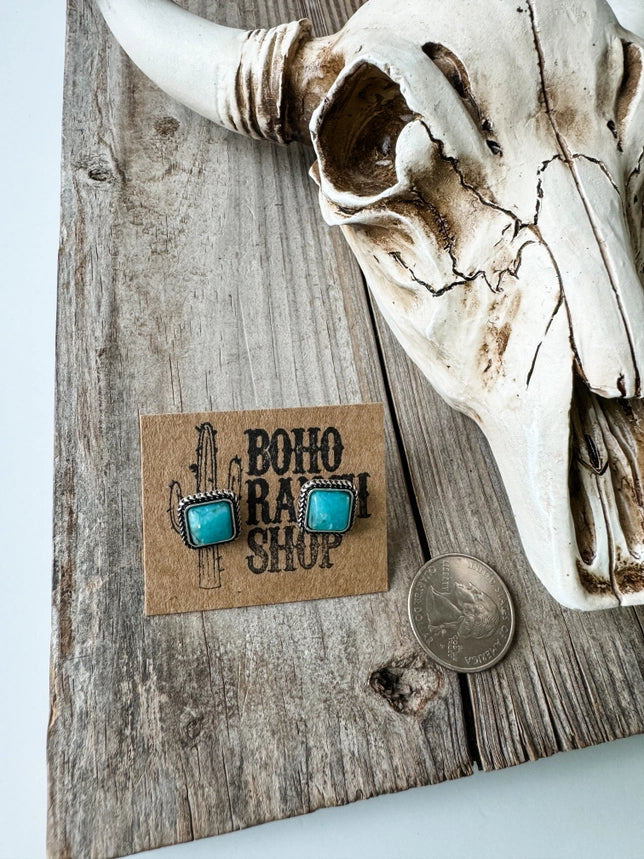 Western Mini Stone Stud Earrings