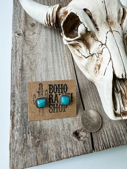Western Mini Stone Stud Earrings
