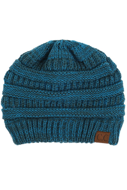 C.C. Two Tone Color Knit Beanie