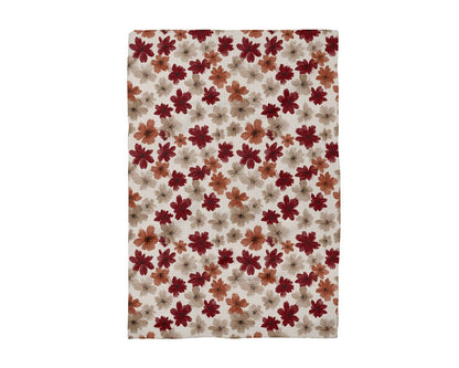 Fall Rust Red Wildflower Kitchen Waffle Towel