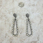 Silver Sunburst Concho with White Stone Long Teardrop Earring