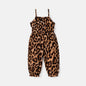 Girl's Toddler Leopard Print Bowknot Design Slip Jumpsuit