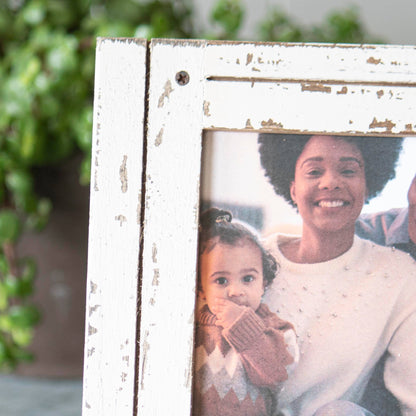 4x6 Photo Rustic Barn Wood White Picture Frame