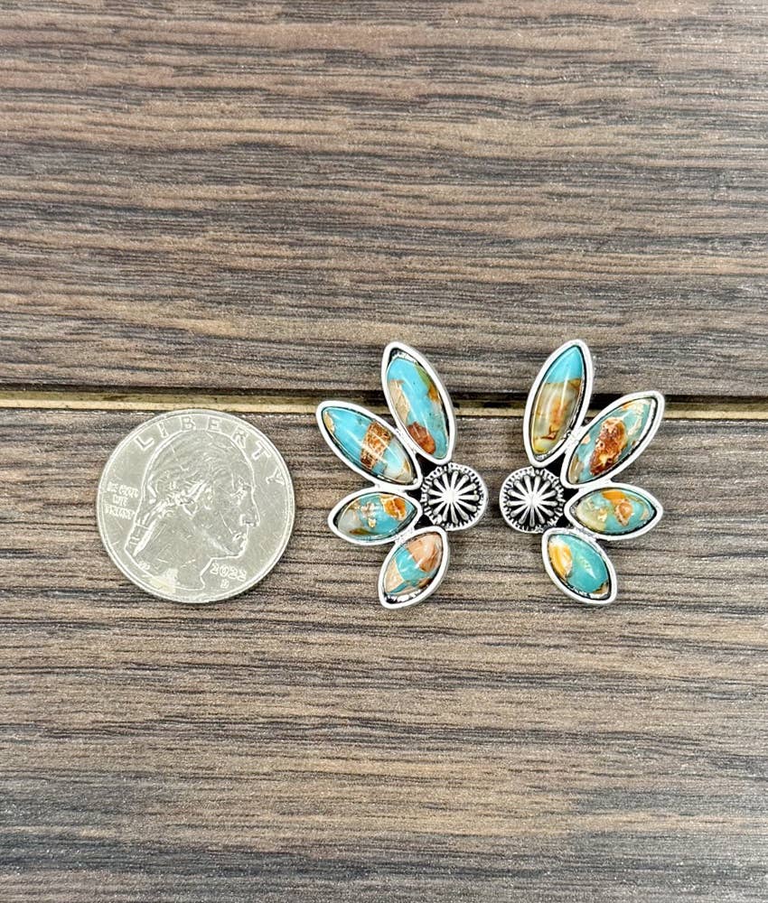 Western Gemstone Stud Earrings