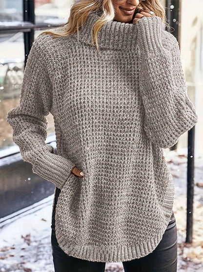Women's High Lapel Knitted Sweater