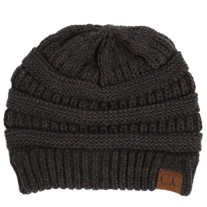 C.C. Two Tone Color Knit Beanie