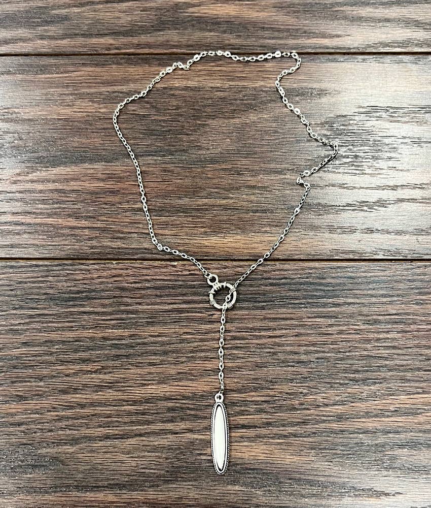Lariat White Turquoise Necklace