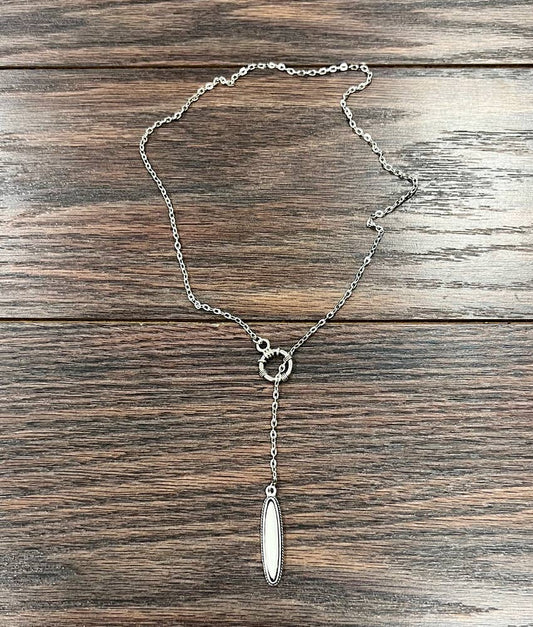 Lariat White Turquoise Necklace