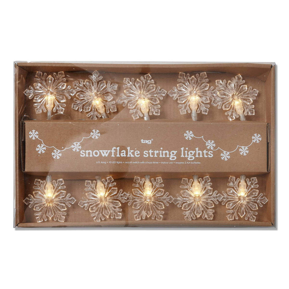 Snowflake String Lights White Multi Pac Christmas