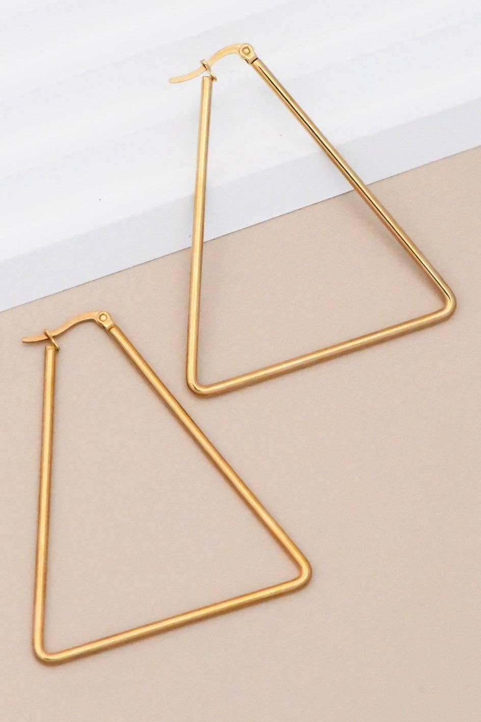 18K Gold Plated Stainless Steel Hoop Earrings