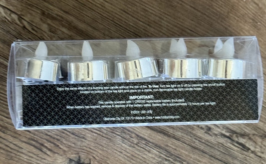 Flameless Silver Tea Lights Candles