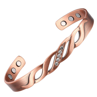 Copper Flexible Bracelet with Zirconia