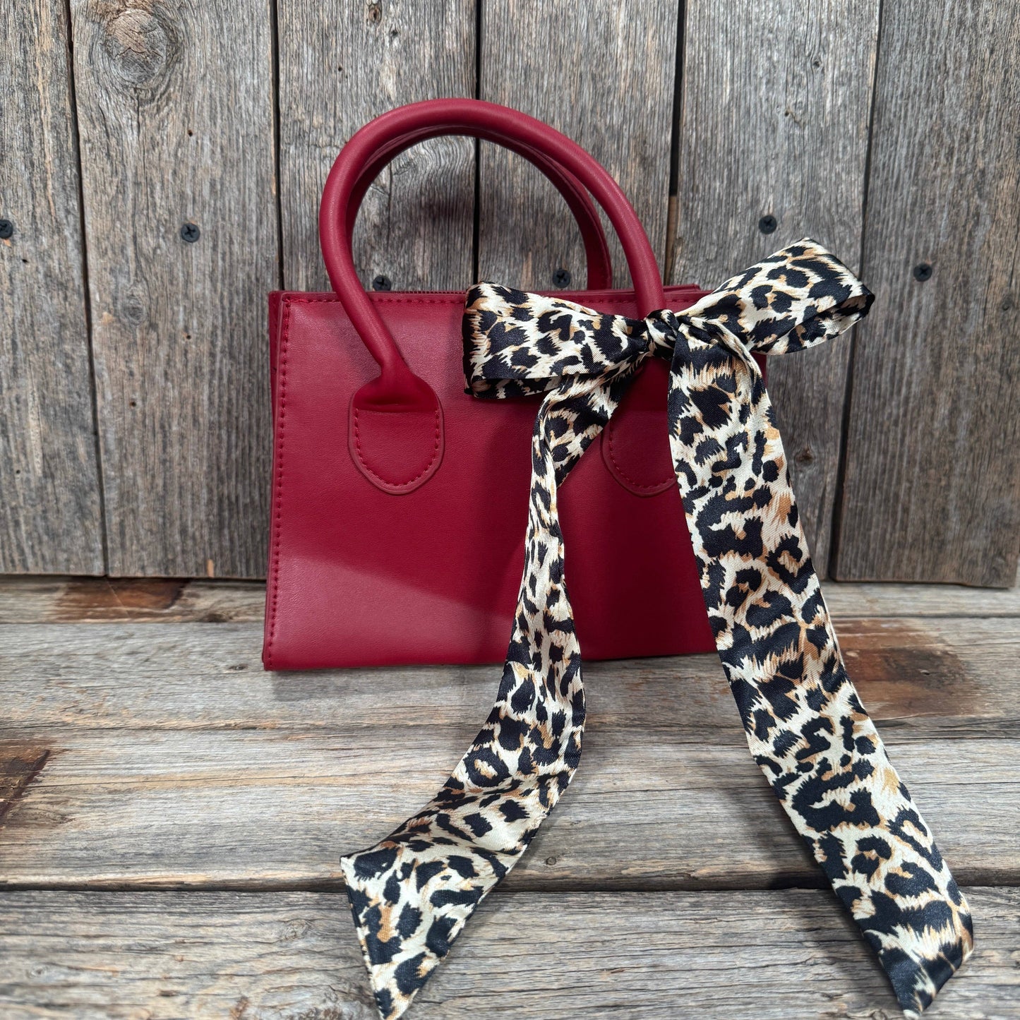 Tan Leopard Skinny Mini Wild Rag Scarf