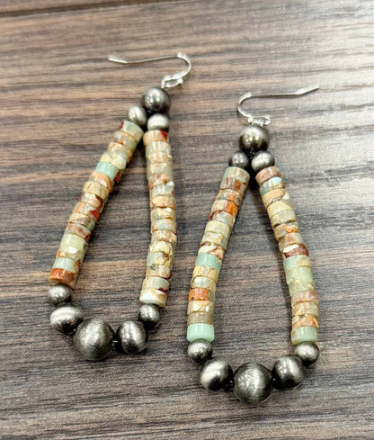 Western Light Green Gemstone Earrings