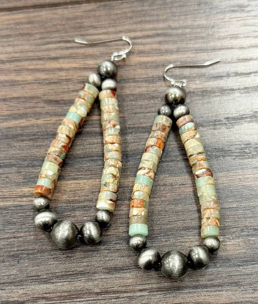 Western Light Green Gemstone Earrings