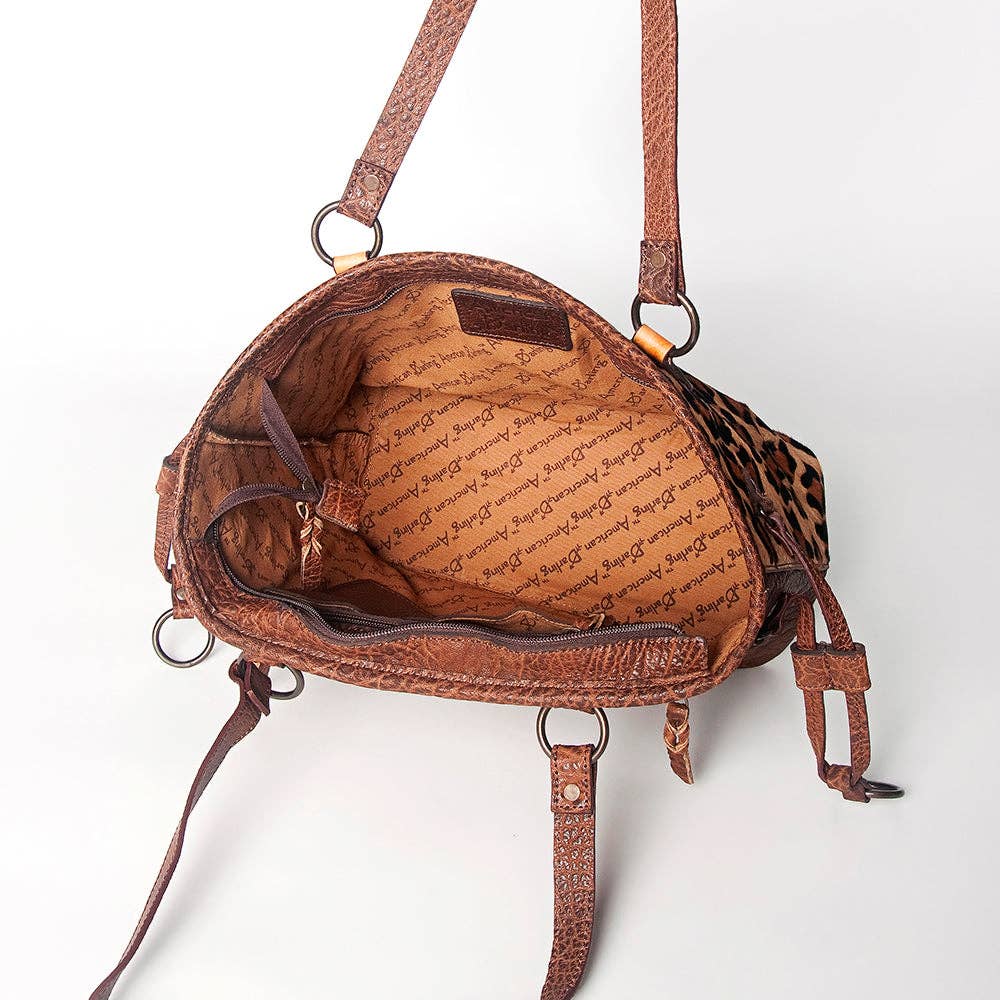 Leopard Hair-On Genuine Leather Women Tote