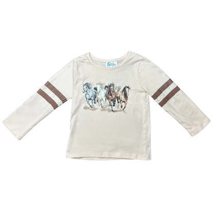 Girl's Shea Baby Running Horses L/S Shirt