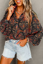Women's Aesthetic Floral Puff Sleeve Shirt