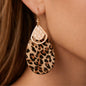 Animal Hair Teardrop Dangle Earrings