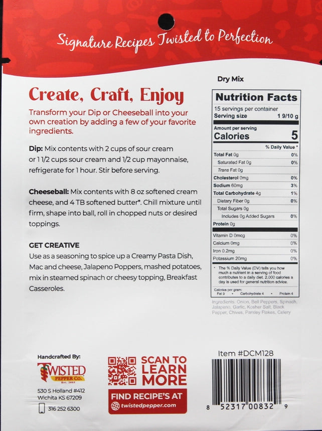 Spinach Jalapeno Dip or Cheeseball Mix