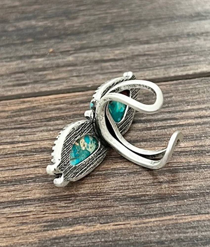 1.5" Western Gemstone Adjustable Ring