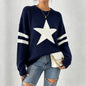 Women's Star Knit Sweater - Navy