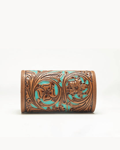 Jewelry Case Hand Tooled Leather - Whiskey & Water