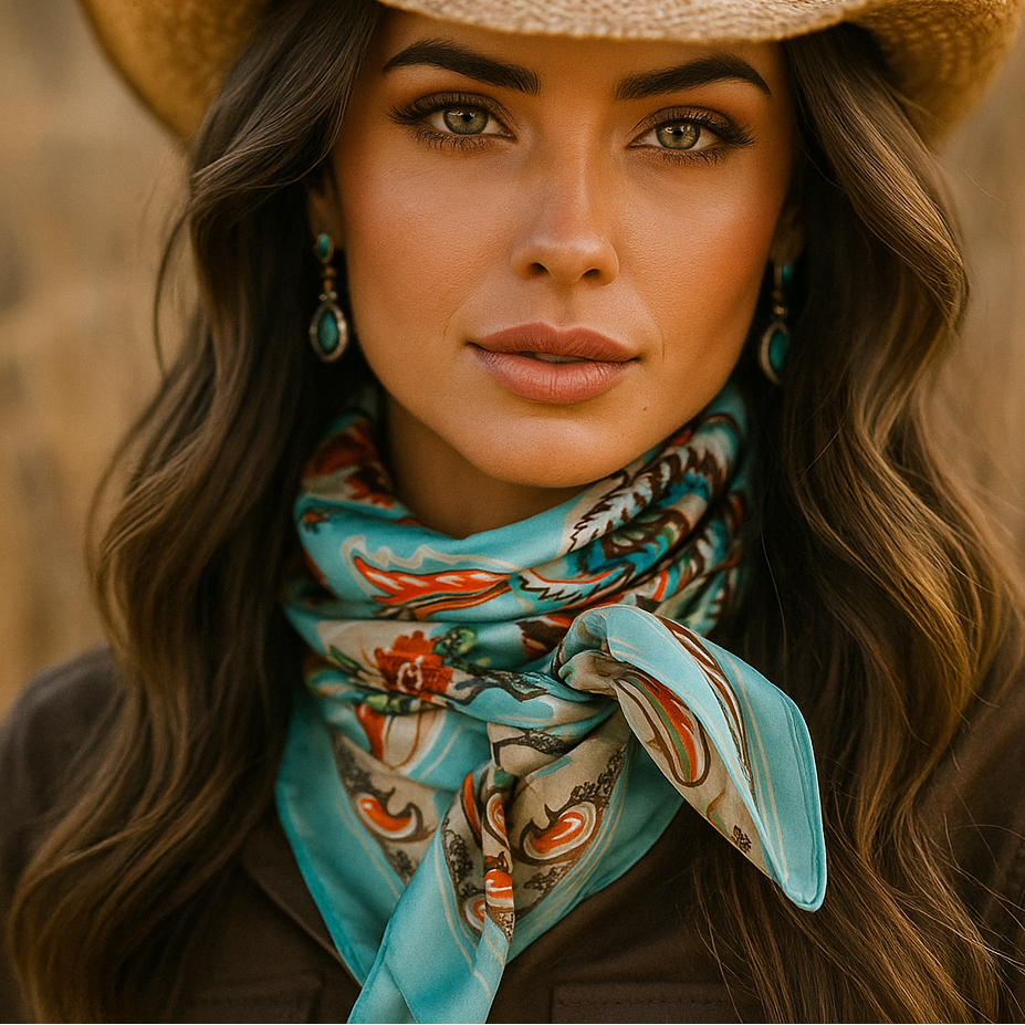 Turquoise 'That So 70's' Paisley Wild Rag