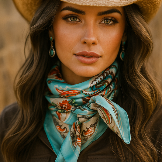 Turquoise 'That So 70's' Paisley Wild Rag