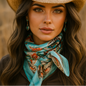 Turquoise 'That So 70's' Paisley Wild Rag